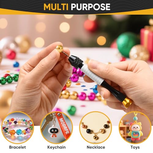 Pin Vise Hand Drill Manual With 22pcs Micro Drill Bits Set | 0.6mm-2.5mm Craft Mini Drills, Ergonomic Grip, Secure 3-jaw Chuck Prevent Slippage, Great for Jewelry, Models & DIY