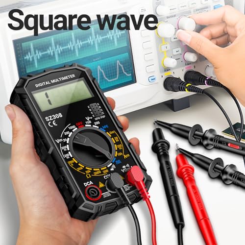 ANENG Multimeter,SZ308 DC AC Volt Meter,Ohm Digital Multimeter Tester,Measures Voltage,Current,Resistance,Continuity,Diodes, Electrical Tester for Househould Tools,Automotive Battery Test - style: SZ308 Black (With 16-piece test set)