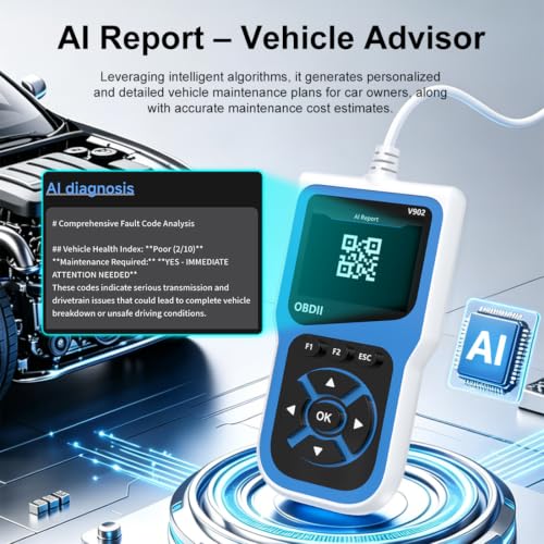 V902 OBD2 Scanner - Professional Car Code Reader & Diagnostic Scan Tool, AI Report & Cloud Print, 2.8" Color Screen, Read/Clear Fault Codes, I/M Readiness, for All 1996+ OBD2 Cars, Trucks, SUVs & RVs