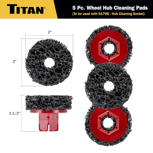 Titan 51799 5-Piece Wheel Hub Cleaning Pads Set, For use with Titan 51798 1/2-Inch Drive Impact Socket - style: Cleaning Pads