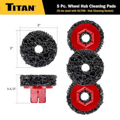 Titan 51799 5-Piece Wheel Hub Cleaning Pads Set, For use with Titan 51798 1/2-Inch Drive Impact Socket - style: Cleaning Pads