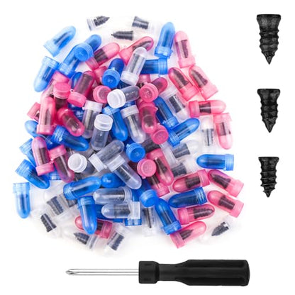 Tire Plug Kit 100PCS Tire Repair Screws,Include 3 Sizes of Screw in Tires Plugs & Screwdriver