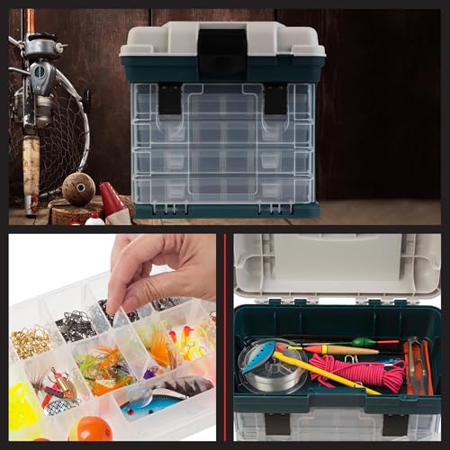 Portable Tool Box - Small Parts Organizer with Drawers and Customizable Compartments for Hardware, Fishing Tackle, Beads, or Crafts by Stalwart (Gray) - size: 10 inches (L) x 7 inches (W) x 10.5 inches (H)