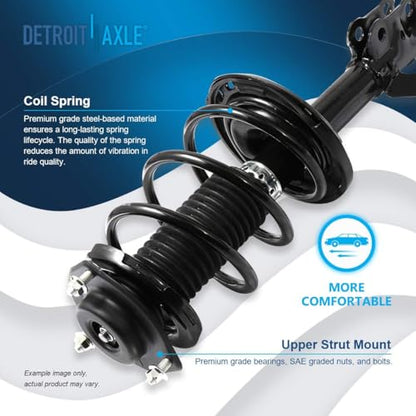Detroit Axle - 2.5L Front 4pc Steering Knuckles Kit for 12-17 Toyota Camry, 2 Steering Knuckles & Wheel Bearing Hubs 2 Struts w/Coil Spring 2012 2013 2014 2015 2016 2017 Replacement Suspension - size: 4QU48648/ Big strut kit