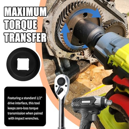 32 mm Socket 1/2 Drive with 6 Point Design,1/2 Drive Anti-Rust 32mm Axle Nut Socket for Shaft Nut Quick Dismantle,Professional Deep Impact Sockets Set Automotive Tools