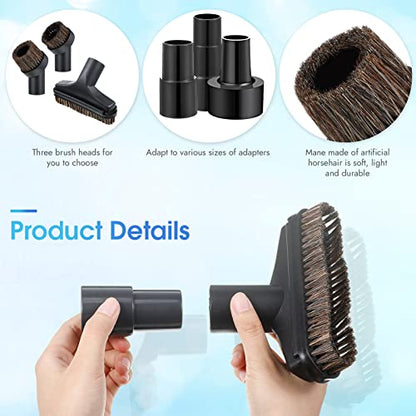 6 Pcs Vacuum Attachments Accessories VAC Attachments 1.25'' 25mm and 36mm Shop Round Dust Brush Vacuum Hose 5.9 Inch Floor Attachment Brush Replacement with 1-1/4 to 1-3/8 Inch Adapter(Simple Style) - style: Simple Style