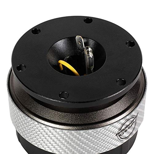 NRG (SRK-200) Black Body/Titanium Ring GEN 2.0 Racing Performance Steering Wheel Quick Release Adapter Fit 2-Way 6-Hole Pattern Design - color: Black Body / Titanium Ring