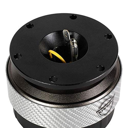 NRG (SRK-200) Black Body/Titanium Ring GEN 2.0 Racing Performance Steering Wheel Quick Release Adapter Fit 2-Way 6-Hole Pattern Design - color: Black Body / Titanium Ring