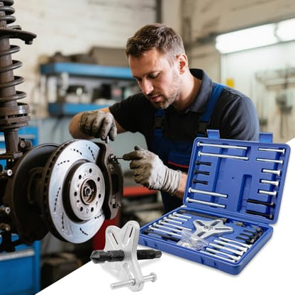 Harmonic Balancer Puller 46pcs Steering Wheel Puller Flywheel Remover Crankshaft Pulley Removal Steering Wheel Pulling Set