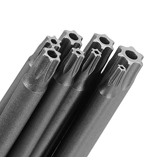 Mesee 8Pcs Magnetic Torx Head Screwdriver Bits with 1/4 Inch Shank, T8-T40 S2 Steel Star Torx Screwdriver Bit Set for Woodworking Home Repairing Tool Accessory - 100mm Length - size: 100mm