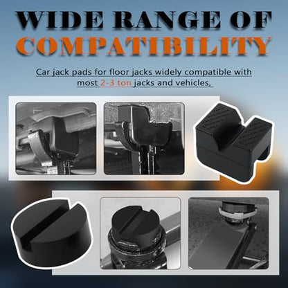4PCS Pinch Weld Jack Pad Kit Rubber,Anti-Slip Heavy Duty Jack Stand Pads Fit 2-3 Ton Floor Jacks,Pinch Weld Jacks Adapter Car Accessories for Providing Cushioning Protection