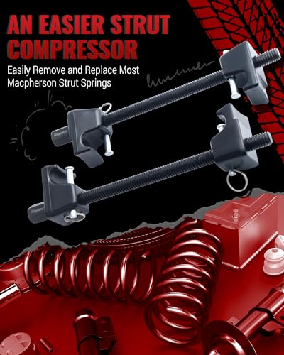 Reywoo Spring Compressor Tool, Heavy-Duty Coil Spring Compressor Tool with Locking Pins, Strut Spring Compressor 13/16" Socket 1/2" Drive to Compress The Coil Spring - size: 8.46" Max Safe Opening