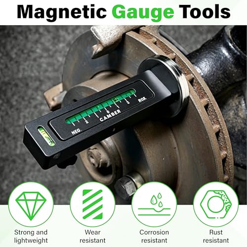 Wheel Alignment Tool, Universal Camber Alignment Tool, Adjustable Magnetic Gauge Tools, Alignments Tools Automotive, Caster Camber Gauge, Tire Repair Accessories for Most Cars Trucks RVs (Black) - color: Black