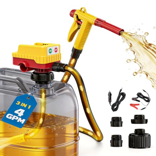 Fuel Transfer Pump Compatible with DeWalt 20V & Milwaukee M18(Tool Only) | 4 GPM Cordless Fuel Transfer Pump, Gas Can Pump with 3 Power Options, for Gasoline, Diesel, Kerosene (Battery Not Included)