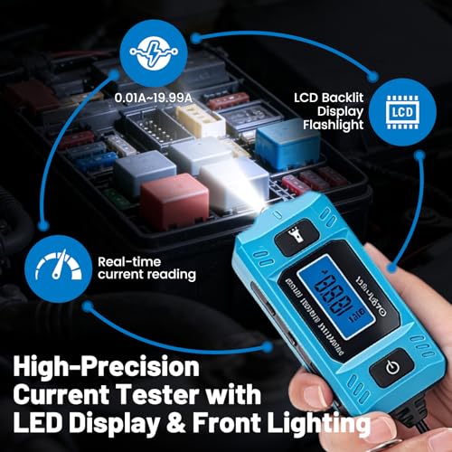 Relay Tester with Battery, Car Fuse Tester, Automotive Circuit Fault Probe Tester, Power Circuit Probe Testers, High-Precision Current Probe Testers, Circuit Testers Automotive with Test Light