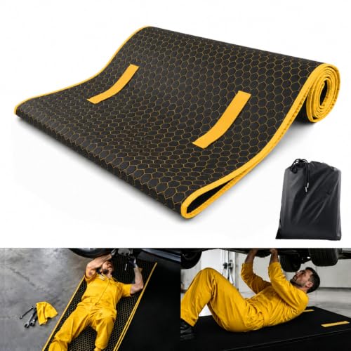 Magic Rolling Creeper Mat, 60 x 28 in Foldable Under Car Repair Pad | with Storage Bag, Multifunctional Automotive Creeper Mechanic Mat for Low Clearance, Working On The Ground, Special Roads - color: YELLOW