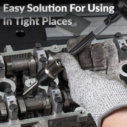 3PCS Adjustable Tap Socket Set, 3/8" Drive Tap Holder Adapter, for #6-1/4" & 1/4"-1/2" Taps, Reamer & Tap Chuck for Ratchet Wrench, Mechanical Repair Tapping Tools