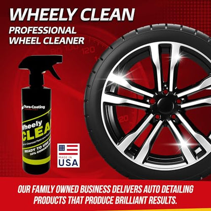 DURA-COATING TECHNOLOGY Wheely Clean - Professional Wheel Cleaner Spray - Ready-to-Use Tire Cleaner and Rim Cleaner - Suitable for Aluminum, Chrome, or Clear-Coated Wheels - Removes Brake Dust - 16 oz - size: 16 Fl Oz (Pack of 1)