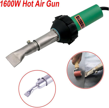 110V 1600W JIADING Professional Hot Air Plastic Welder Hot Air Torch Plastic PVC Welding Gun Welder with Speed Nozzle Roller Heat Element - color: C