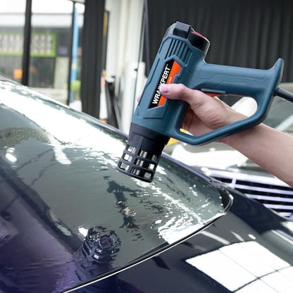 WRAPXPERT Heat Gun for Vinyl Wrap/Window Tint with Digital LCD 2000W 122℉-1202℉（50℃- 650℃) Variable Temperature Control Memory Function for Car Wrap, Crafts, Shrinking Tubing, Stripping Paint - color: Blue Lcd