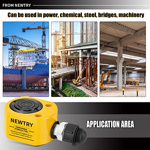NEWTRY Hydraulic Ram Jack 30T Hydraulic Cylinder Low Profile Ram Jack Multi-Section 2.13” Stroke Lifting Cylinder Mini, Portable for Machinery, Bridge, Construction - size: 30T