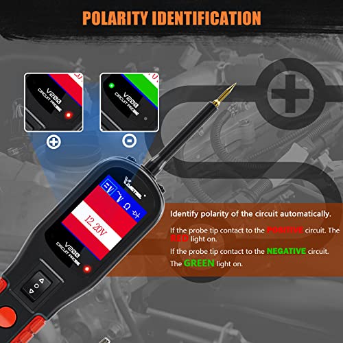 VDIAGTOOL V200 Automotive Circuit Tester, Power Circuit Probe Tool, 12-24V Electrical Short Open Breaker Circuit Finder, AC/DC Current Resistance, Duty Cycle, & 20FT Extension Cord, for 99% Cars