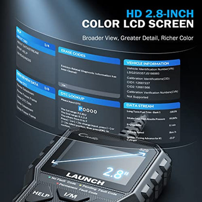 Launch CR529 OBD2 Diagnostic Scan Tool Code Reader for Car After 1996 | Check Egine Light, Read and Clear Codes, One Click 1/M, for DIYers, Lifetime F-ree Updates, 5 Yrs Backup, Gift Choice