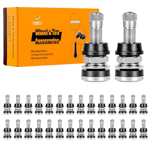20 Pcs TR416 Clamp-in Bolt-in Tire Valve Stems, Solid Brass Tubeless Valve Stems Fit 0.453" & 0.625" Dual Rim Holes for Heavy Duty Trucks, Buses, Commercial Vehicles - size: TR416