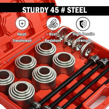 28PCS ProfessionalPress & Pull Sleeve Kit for Removing Bearings Bushes Seals