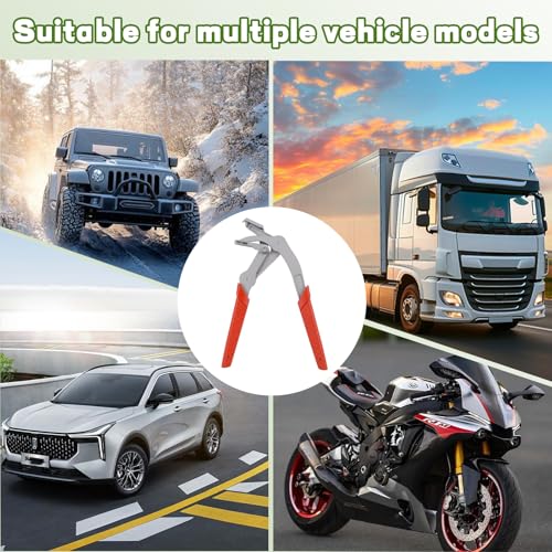 Car Clip Pliers, 1 Pcs Panel Clip Removal Tool, Professional Plastic Auto Fastener Removal Pliers, Interior & Exterior Trim, Damage-Free Disassembly Tool for Mechanics (Red)