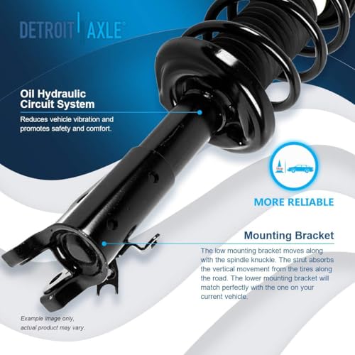 Detroit Axle - 4pc Front Steering Knuckles Kit for 06-11 Honda Civic, 2 Steering Knuckles & Wheel Bearing Hubs 2 Struts w/Coil Spring 2006 2007 2008 2009 2010 2011 Replacement Suspension Struts Shocks - size: 4QU47720/ Big strut kit