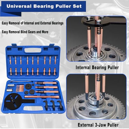 36 in1 Bearing Puller Separator Kit, Inner Bearing Puller Set, Blind Hole Bearing Puller Bearing Removal Tool with Spanner and Socket for Repair Motorbikes Car and Other Machinery. - size: 36in1-puller