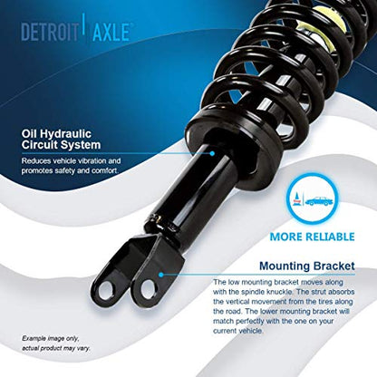 Detroit Axle - 4WD Front Struts for 2006 2007 2008 Dodge Ram 1500 Complete 2 Struts with Coil Spring Assembly Replacement Left & Right Quick Install Ready Suspension Strut Shock - size: 171111 x2/PAIR