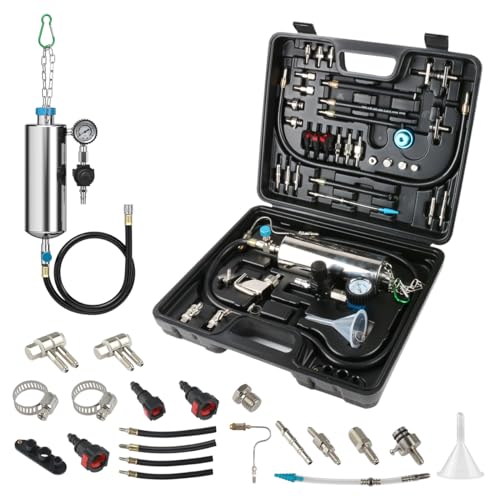 Fuel Injector Cleaner Kit 1000ML 150PSI Non-Dismantle Fuel Injector Tester and Cleaner Kit, throttle valve/TWC/exhaust pipe/intake manifold Cleaning Tool with 40pcs Accessories, for All Petrol Cars