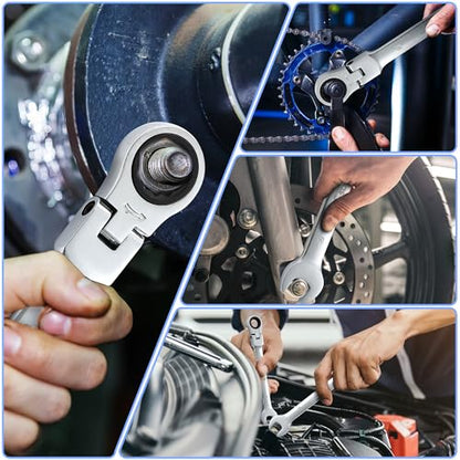 Prostormer 14-Piece Metric Flex-Head Ratcheting Wrench Set | 6-19mm Ratchet Combination Wrenches Kit, 72-Tooth, Cr-V Steel, Organizer Tool Box - style: 14-Piece Metric