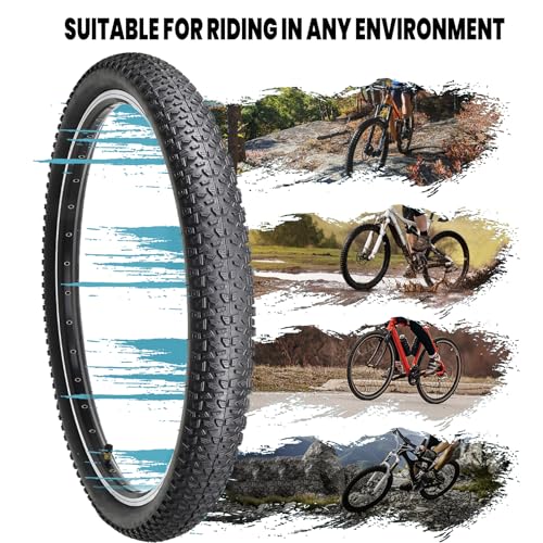 Hycline 2-Pack Mountain Bike Tires Set: 20/24/26/27.5-inch Folding Replacement High-Performance Wear-Resistant Bicycle Tires and Pair Inner Tubes with Tire Levers for MTB Off-Road Bike - color: 27.5x2.125-30TPI
