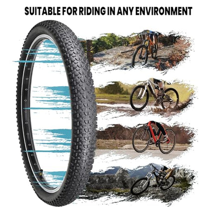 Hycline 2-Pack Mountain Bike Tires Set: 20/24/26/27.5-inch Folding Replacement High-Performance Wear-Resistant Bicycle Tires and Pair Inner Tubes with Tire Levers for MTB Off-Road Bike - color: 27.5x2.125-30TPI