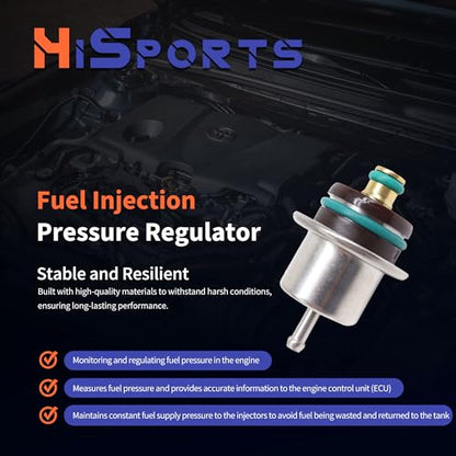 HiSport Fuel Injection Pressure Regulator PR317 Replacement for Ford Fiesta Ka Excursion Courier E-150 E-250 E350 E-450 E-550 F-150 F53 F-250 F-350 F-450 F-550 Windstar for Mercury Sable, 2.7 Bar - size: HSFPRPR317
