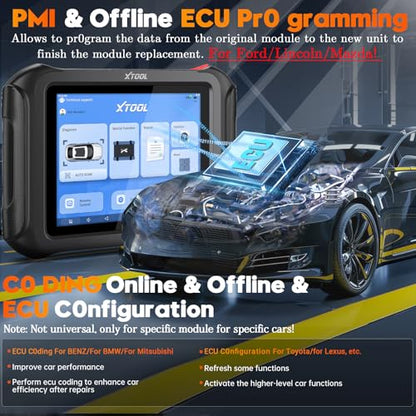 XTOOL D9S Topology Mapping OBD2 Scanner, Wireless ECU Coding & Bidirectional Automotive Diagnostic Scan Tool, PMI for Ford, AI-Assisted, 45+ Resets, 8 PIDs Live Data, FCA, Full System, 3-Year Updates