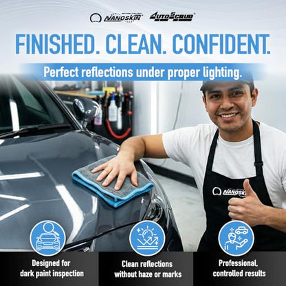 Nanoskin AUTOSCRUB Surface Prep Towel Fine Grade- Patented Clay Bar Replacement Tool to Remove Embedded Contaminants Before Wax & Coating | Safe for Painted Surface, Glass, Plastic, Metal & More, 12" x 12" - style: Fine Grade 12" x 12"