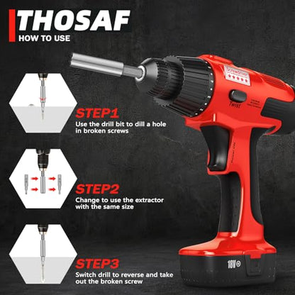 Gifts for Men and Women, Damaged Screw Extractor Kit and Stripped Screw Extractor Set with Magnetic Extension Bit Holder and Socket Adapter Easily and Quickly Remove Damaged, Broken or Stripped Screws
