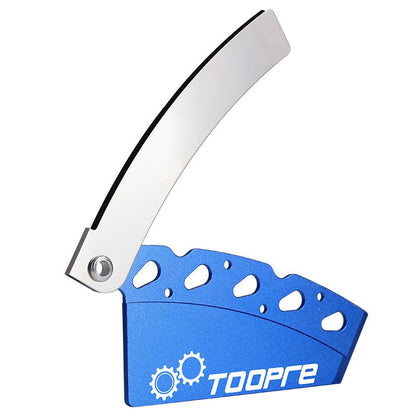 Bike Brake Pad & Rotor Alignment Tool for Hydraulic Disc Brakes, CNC Aluminum Alloy + 304 Stainless Steel, Foldable Design, Caliper Adjustment Tool, Blue