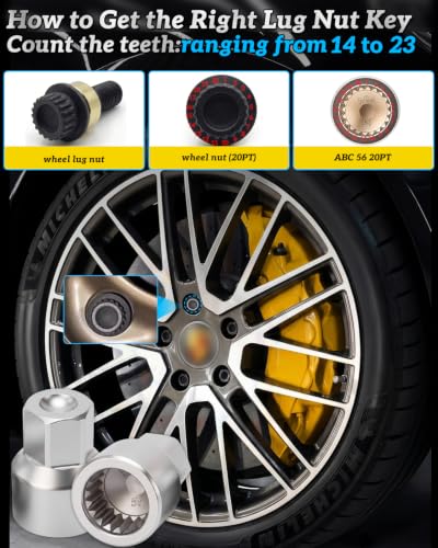 Wheel Lock Removal Kit for Porsche & VW Touareg | 20PCS Anti-Theft Lug Nut Key Socket Set,Master Key for Lost Wheel Lock Keys