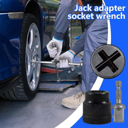 Drill Adapter Jack Socket - Quick Connect Lifting Tool | Electric Socket Adapter for Vehicle Maintenance, Tire Work, Road Trip Kit, Beginners, Mom, Compact Car Repair Accessory for Home Gara