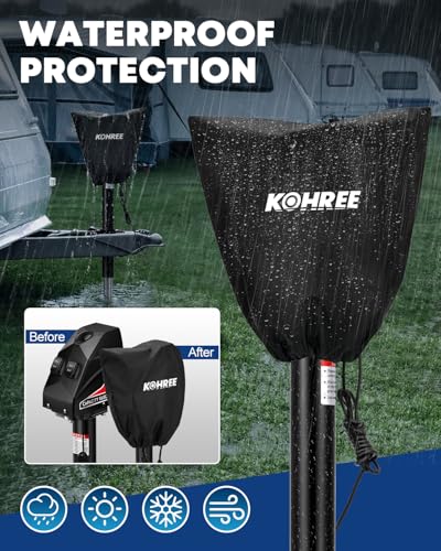 Kohree Electric Trailer Jack 6000 lbs, Heavy Duty RV Electric Power Tongue Jack for Travel Trailer A-Frame Camper, with Manual Crank Handle & Weatherproof Jack Cover, 22" Lift, 12V DC with Wiring - size: 6000 LBS with Standard Wiring