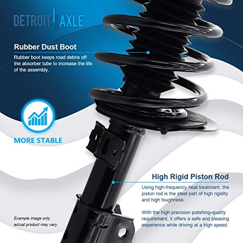 Detroit Axle - Front Struts for 2004-2008 Pontiac Grand Prix [with 16'' 17'' 18" Wheels] Complete 2 Struts with Coil Spring 2005 2006 2007 Replacement Quick Install Ready Struts Shocks Assembly - size: 172177 x2/PAIR
