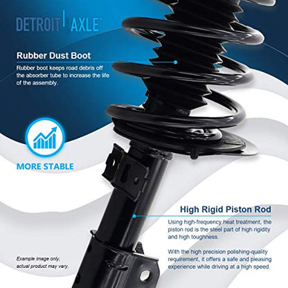 Detroit Axle - Front Struts for 2004-2008 Pontiac Grand Prix [with 16'' 17'' 18" Wheels] Complete 2 Struts with Coil Spring 2005 2006 2007 Replacement Quick Install Ready Struts Shocks Assembly - size: 172177 x2/PAIR