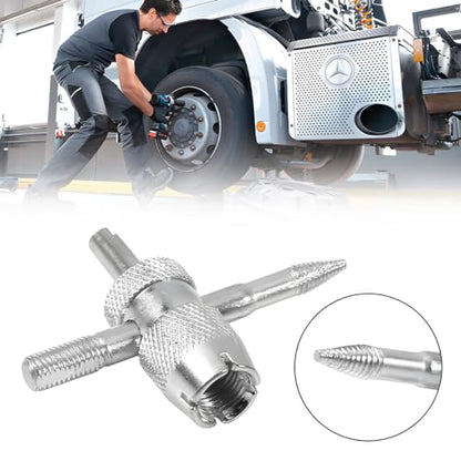 15PCS Car Tire Valve Stem Tool Remover Installation Set, Vehicle Valve Puller Installer with TR412 Stem Cores, Single Head 4-Way Automotive Tire Valve Core Tool Kit, Universal Fit - size: 15PCS