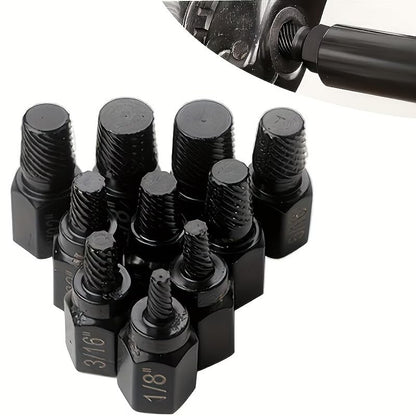 Screw Extractor Set 10 Piece, Alloy Steel Bolt Extractor for Damaged and Stripped Screws, Household and Professional Repair Tool Kit