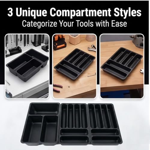 3 Pcs Tool Box Organizer Tray Divider Set for Kobalt Mini 3-Drawer ToolBox – Compatible with Both Old & New Version,Tool Desk Drawer Organization, Toolbox Accessories&Organizer.